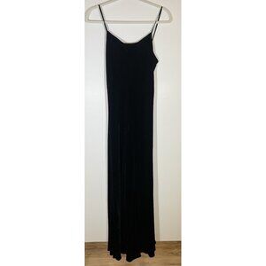 Vintage 90s J. Crew black velvet strappy maxi dress 8 preppy holiday grunge glam